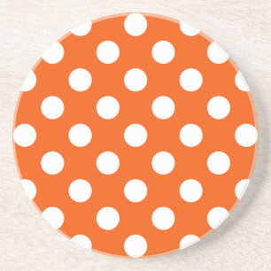 Posavasos Los puntos de la polka blanca en el naranja