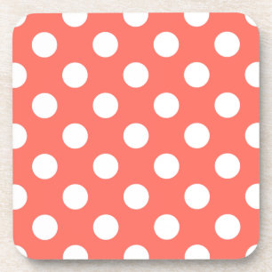 Posavasos Los puntos de la polka blanca sobre el coral vivo