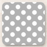Posavasos Los puntos de polka blanco sobre gris<br><div class="desc">Los puntos de polka blanco sobre gris</div>