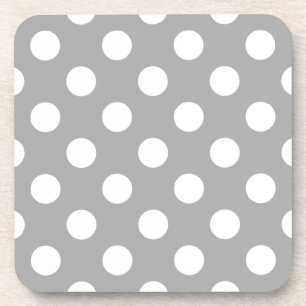 Posavasos Los puntos de polka blanco sobre gris