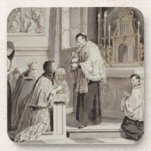 Posavasos Los siete sacramentos: Comunión, 1779 (pluma,