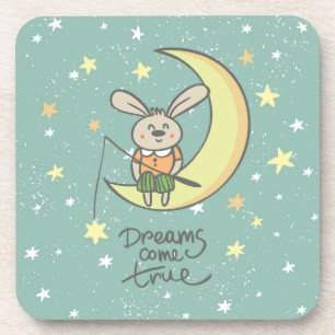 Posavasos Los sueños se hacen realidad   Bunny on the Moon