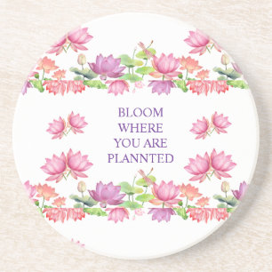 Posavasos Loto Floral de Acuarela Rosa Elegante