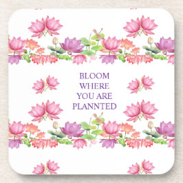 Posavasos Loto Floral Elegante de Acuarela Rosa