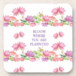 Posavasos Loto Floral Elegante de Acuarela Rosa
