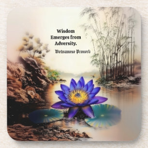 Posavasos Lotus azul que emerge de las aguas turbias (vietna