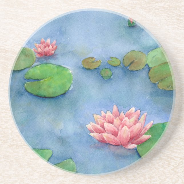 Posavasos Lotus flower watercolor (Frente)