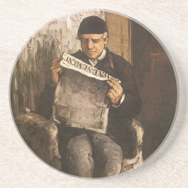 Posavasos Louis Auguste Cezanne Padre Del Artista Leyendo (Frente)
