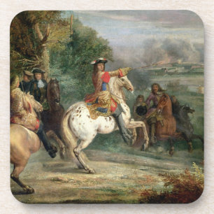 Posavasos Louis XIV (1638-1715) que supervisa el cerco de un