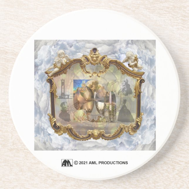 Posavasos Louis XVI y Marie Antoinette Espejo nublado 2 (Frente)