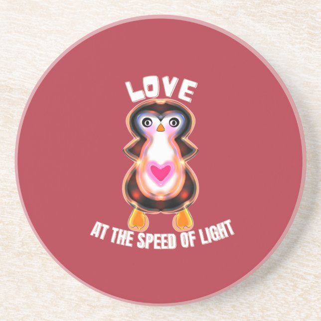 Posavasos Love at the Speed of Light Penguin Gift (Frente)