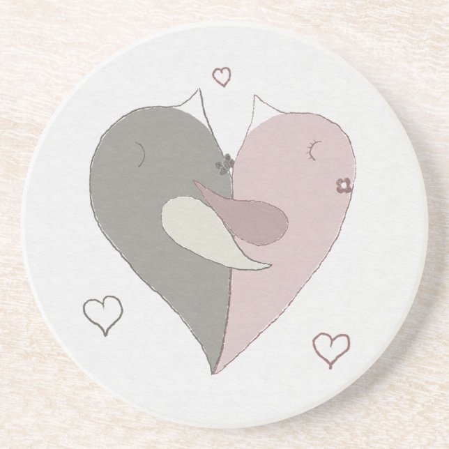 Posavasos Love Birds Heart (Frente)