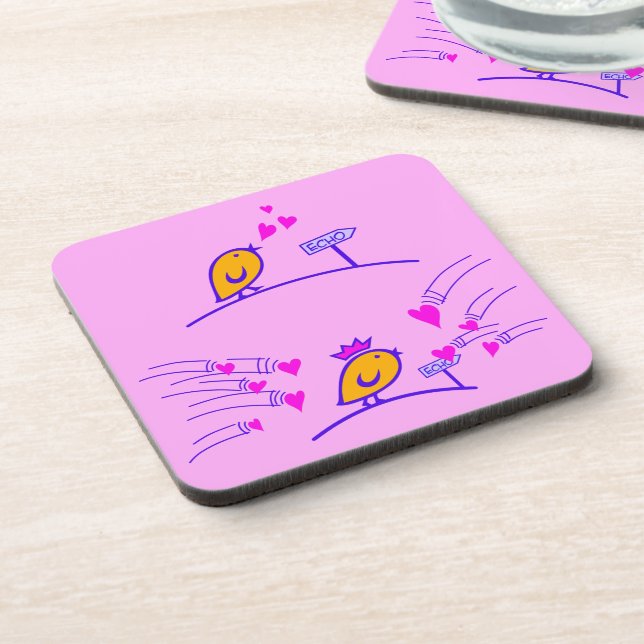 Posavasos LOVE ECHO - Aves cómicas Tweetlercools 3 (Lado Izquierdo)