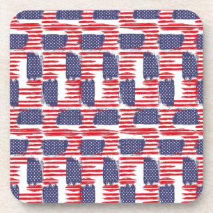 POSAVASOS LOVE FLAG USA/EEUU TEXT BRUSH STROKE BY MASANSER P