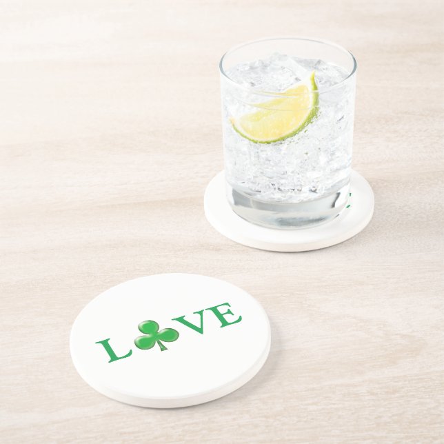 Posavasos Love Green Clover Shamrock St. (Lado)