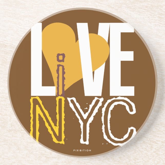 Posavasos Love NYC Live In NYC Coaster Brown 6 (Frente)