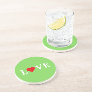 Posavasos LOVE Trending Lime Green Modern Elegant