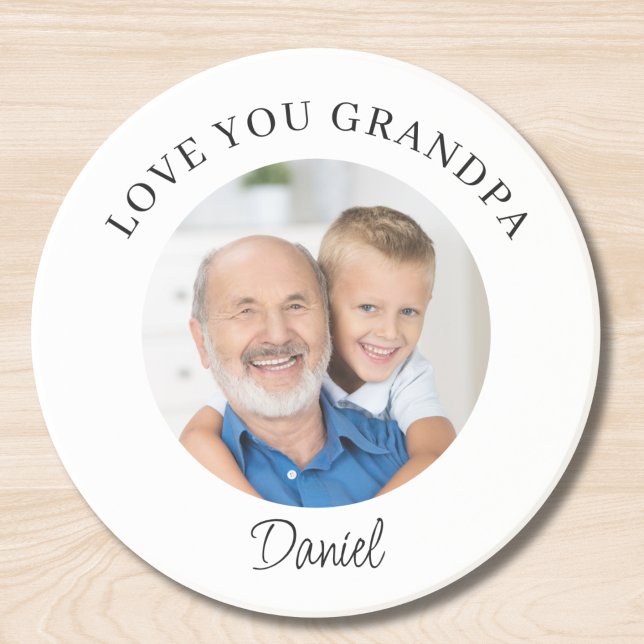 Posavasos Love You Grandpa Keepsake Photo (Subido por el creador)