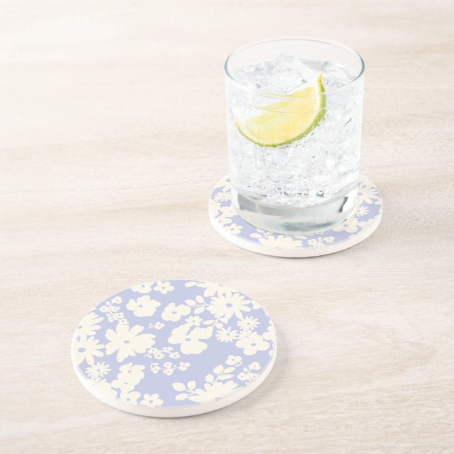 Posavasos Lovely Daisies Pattern Custom Background Colors  (Lado)