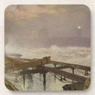 Posavasos Luces azules, embarcadero de Teignemouth -