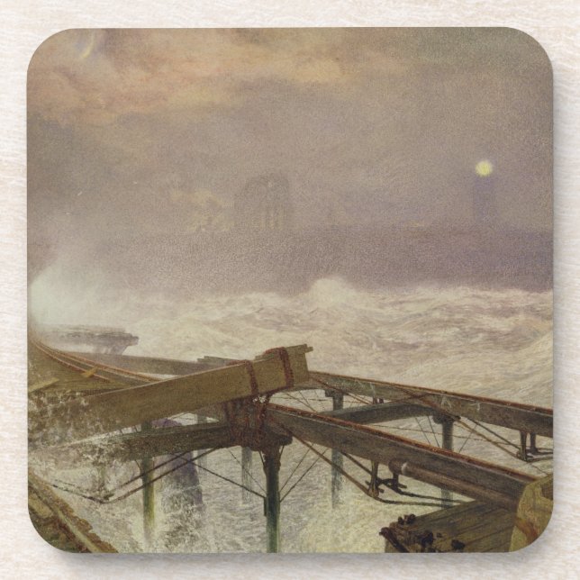 Posavasos Luces azules, embarcadero de Teignemouth - (Frente)