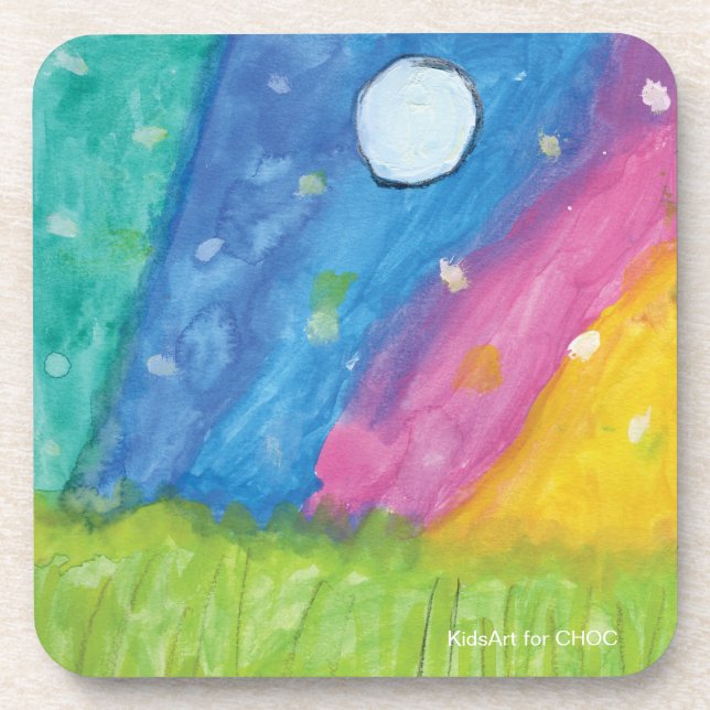 Posavasos Luces boreales - Arte infantil para CHOC (Frente)