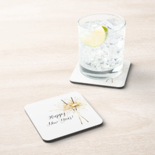 Posavasos Luces de Año Nuevo Doradas para Celebración