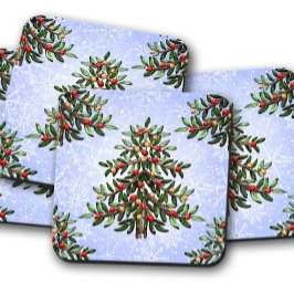 Posavasos Luces del árbol de Navidad | Juego de aletas de co