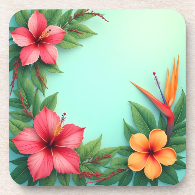 Posavasos Luces florales vírgenes y tropicales (Frente)