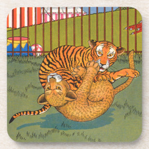 Posavasos lucha de tigres y leopardo