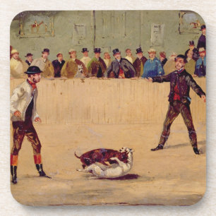 Posavasos Lucha del perro (aceite en el papel)