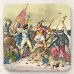 Posavasos Lucha entre los indios y los Conquistadors locales