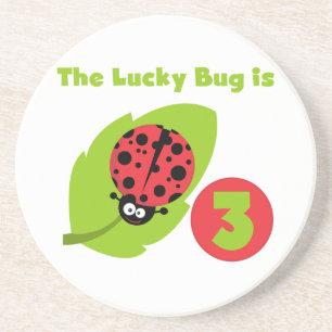 Posavasos Lucky Bug 3 Birthday T camisetas y regalos