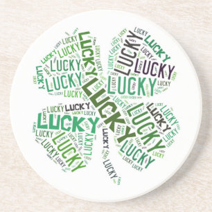 Posavasos Lucky Clover Word Art