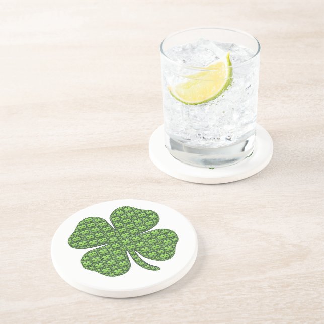 Posavasos Lucky Irish Clover Sandstone Coaster (Lado)