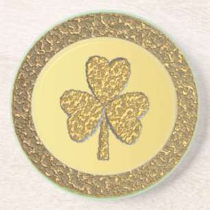 Posavasos Lucky Irish Shamrock Gold Coin