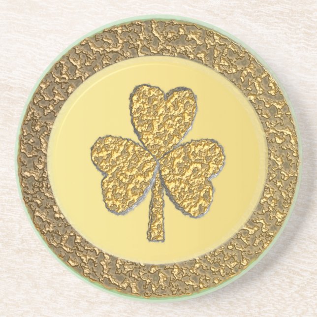 Posavasos Lucky Irish Shamrock Gold Coin (Frente)