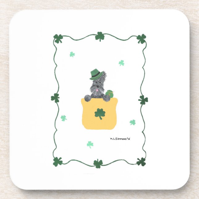 Posavasos Lucky Shamrock Scottie (Frente)