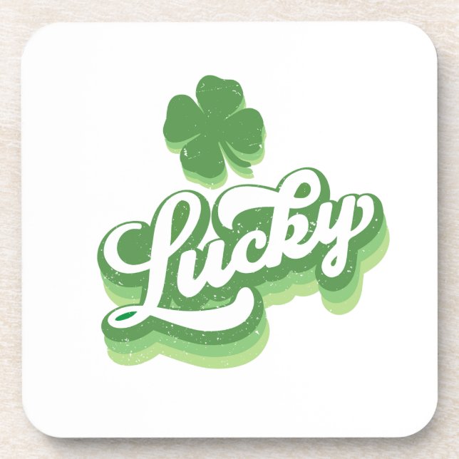 Posavasos Lucky Shamrock St Patrick's Day Irish (Frente)