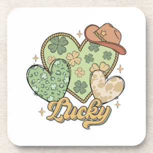 Posavasos Lucky Western St Patricks Day Heart Shamrock Irish