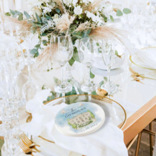 Posavasos Lugar elegante   palomas florales Boda Lujo