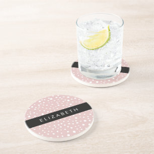 Posavasos Lugares dálmatas rosados, puntos dálmatas, tu nomb