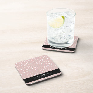 Posavasos Lugares dálmatas rosados, puntos dálmatas, tu nomb