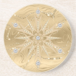 Posavasos Lujo Copo de Nieve Brillante de Diamante de Oro