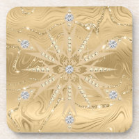 Lujo Copo de Nieve Diamante Brillante en Oro