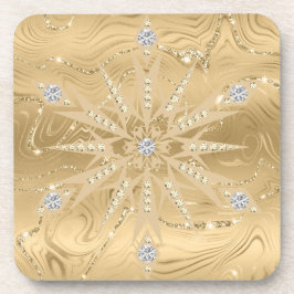 Posavasos Lujo Copo de Nieve Diamante Brillo Dorado