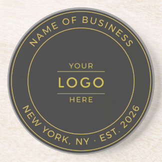Posavasos Lujo Negro Oro Logotipo Comercial Personalizado Añ