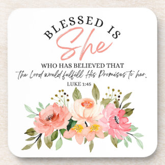 Posavasos Luke 1:45 bendecida es su escritura floral