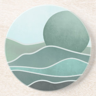 Posavasos Luna Azul sobre montañas Zen Boho