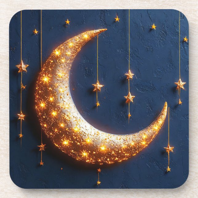 Posavasos Luna creciente iluminada hermosamente (Frente)